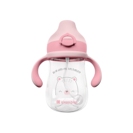 Чаша тританова с мек накрайник 300мл Bear with me Pink