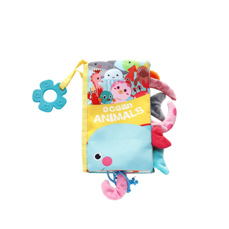 KikkaBoo Образувателна Текстилна Книжка с Чесалка Ocean Animals