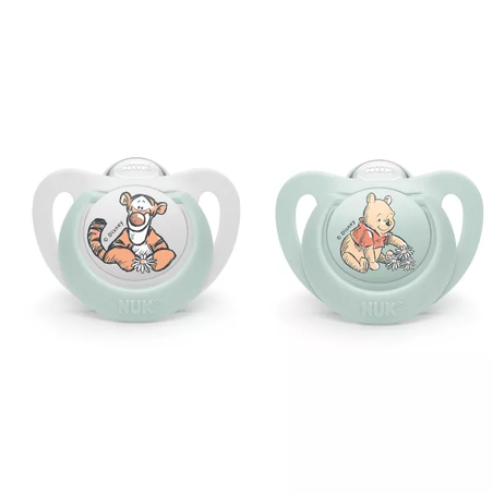 NUK Биберон Залъгалка Силикон 0-6 месеца 2 Броя Мечо Пух с Кутия