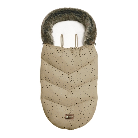 Чувалче за количка Luxury Fur Dots Beige