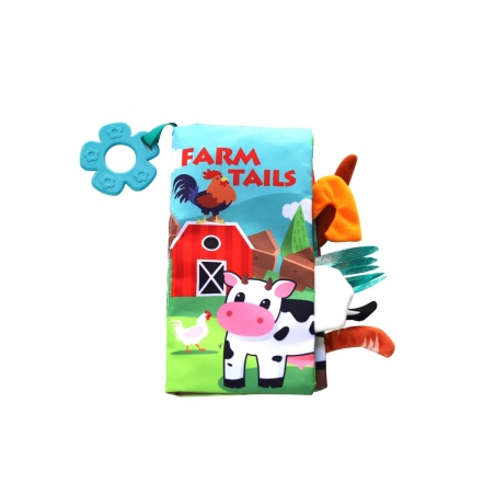 KikkaBoo Образователна текстилна книжка с чесалка Farm tails