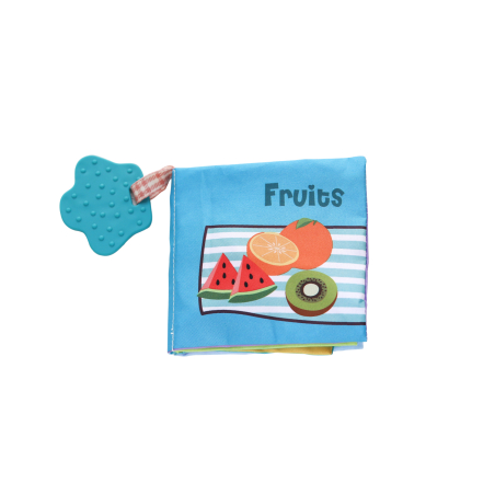 KikkaBoo Образователна текстилна книжка с чесалка Fruits