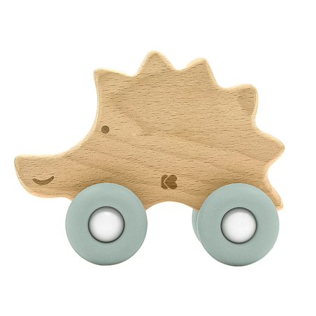 KikkaBoo Играчка дървена с чесалка Hedgehog Mint