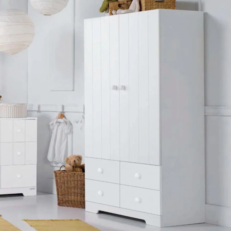 Гардероб  двукрилен с 4 чекмеджета A 1414 white