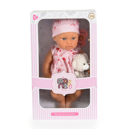 Moni Кукла 30см Bear and Baby Розова Рокля 111800