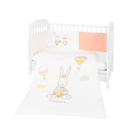 KikkaBoo Бебешки спален комплект 2 части EU style 60/120 Rabbits in Love