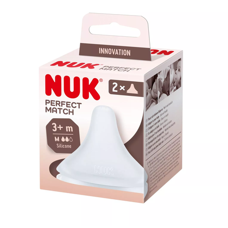 NUK Perfect Match Биберон за Храна Силикон M 3+ 2 Броя