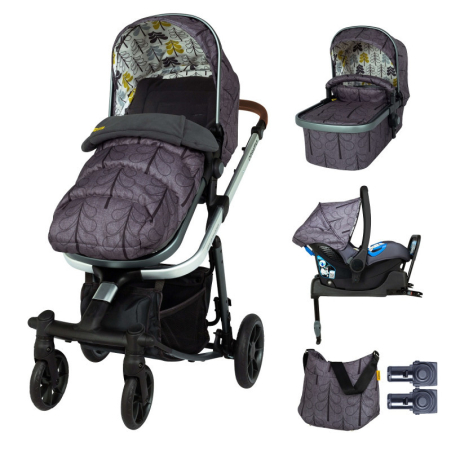 Комплект количка Cosatto Giggle Quad Fika Forest 5в1, i-Size база и чувалче за крака