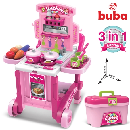  Детска кухня Buba Kitchen little Chef 008-927, Розова 