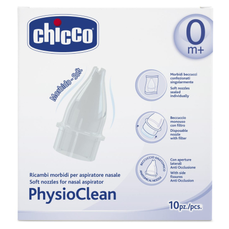 CHICCO  Меки накрайници за физиологичен аспиратор за нос 0м+