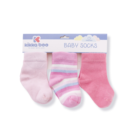 Бебешки чорапи Stripes Pink 2-3г