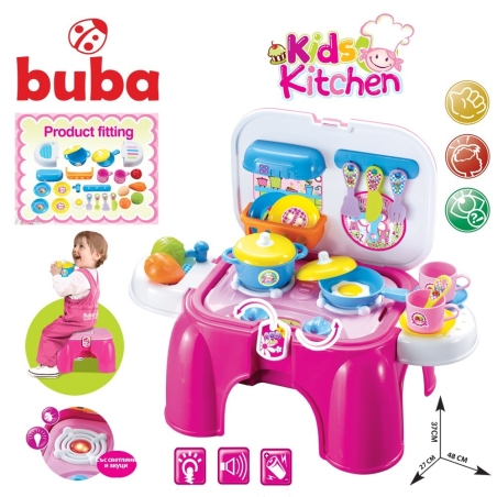  Преносима детска кухня Buba Kids Kitchen, Розова 