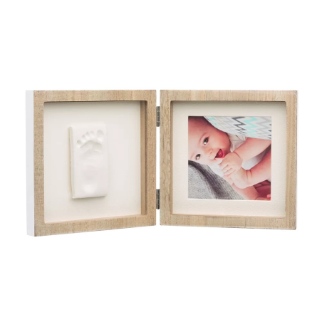 BABY ART MY BABY STILE РАМКА ЗА СНИМКА С  ОТПЕЧАТЪКА С  РАМКА В ЦВЯТ ДЪРВО БЯЛО ПАСПАРТУ