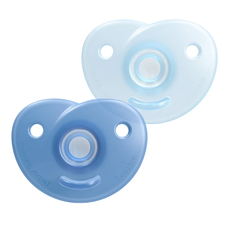 Philips Avent SCF099/26 Комплект от 2 Броя Ортодонтични Силиконови Залъгалки SOOTHIE 0-6м+ Сини в Кутия за Стерилизиране