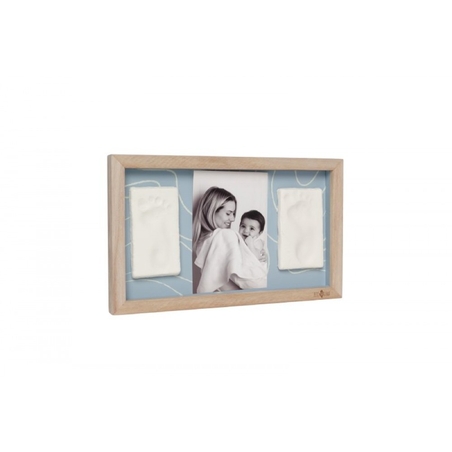Petit ARTichaut Дървена Рамка за 2 Бебешки Отпечатъка и Снимка Blue Abstract