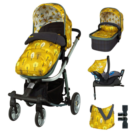 Комплект количка Cosatto Giggle Quad Spot the birdie 5в1, i-Size база и чувалче за крака