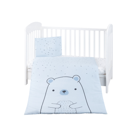 KikkaBoo Бебешки спален комплект 3 части Bear with me Blue