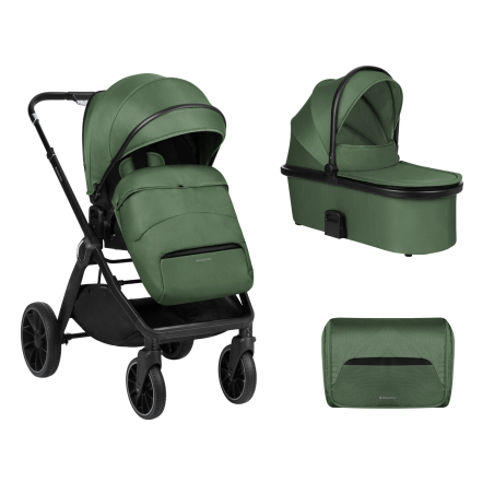 KikkaBoo Комбинирана Количка 2в1 с Кош за Новородено Tiffany Army Green 2024
