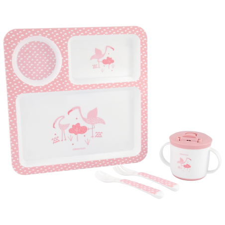 Сет за хранене 4 части Flamingo Pink