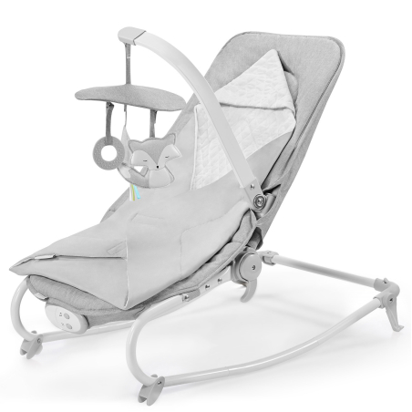 Шезлонг с вибрация и мелодии KinderKraft Felio, Сив