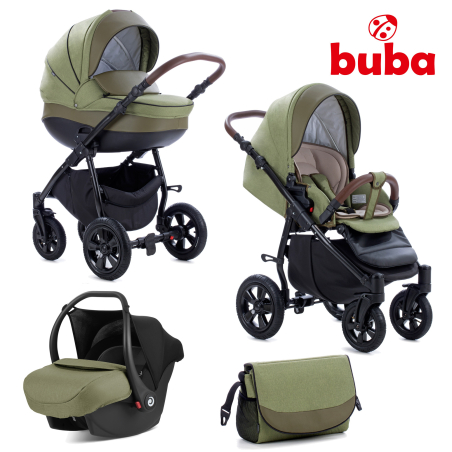Бебешка количка 3в1 Buba Forester 599, зелена