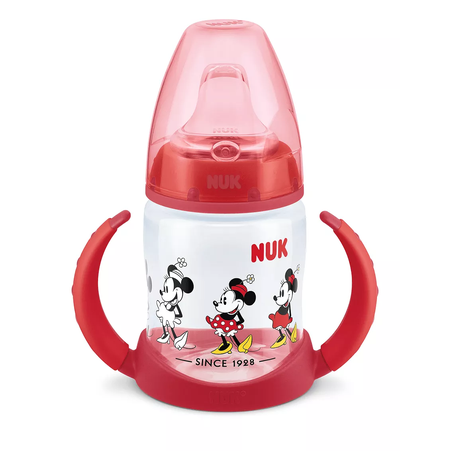 NUK First Choice РР Шише Temperature Control 150мл. със Силиконов Накрайник за сок Mickey Red