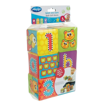 PLAYGRO МЕКИ КУБЧЕТА ЗА БАНЯ РАЗЛ.ЦВЕТОВЕ (6БР./ОП.) 6М+