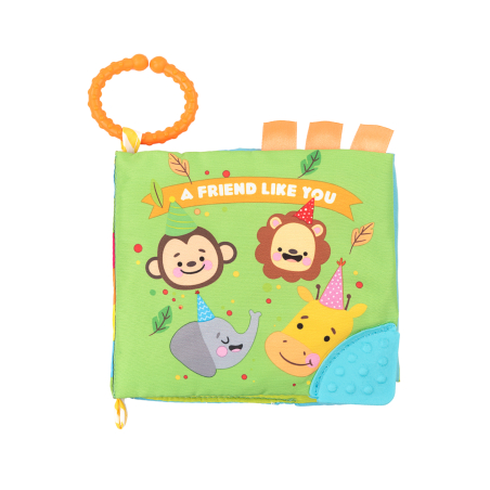 KikkaBoo Образователна текстилна книжка с чесалка Friend like you