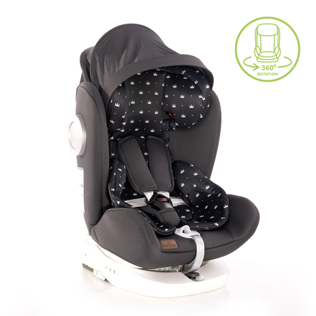 СТОЛ ЗА КОЛА LUSSO SPS ISOFIX 0-36 KG BLACK CROWNS