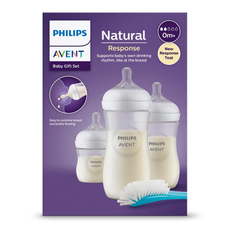 Philips Avent КОМПЛЕКТ за Новородено Natural Response 3.0 - с 3 Шишета и Четка БАЗОВ