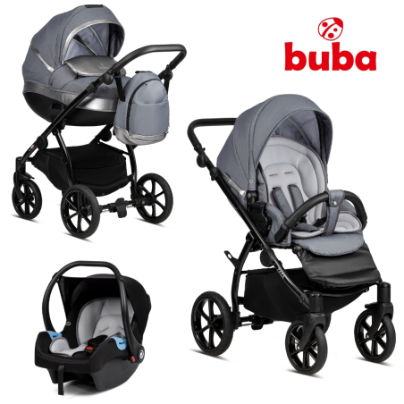 Бебешка количка Buba Zaza 3в1, 021 Dark Grey