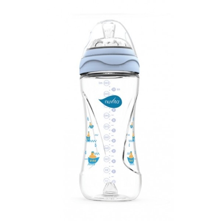  Шише за хранене Nuvita 6050 Mimic, 330 мл, Синьо 