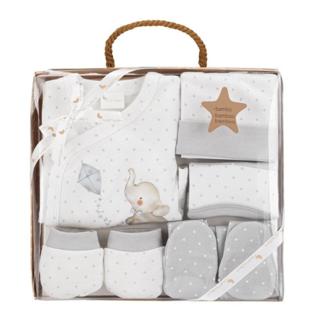 Interbaby Детски Комплект за Изписване Сив 5 Части 0-6М+ DSET03
