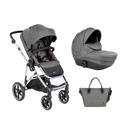 KikkaBoo Комбинирана Kоличка 2в1 с Tвърд Kош Thea Dark Grey