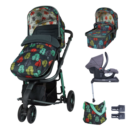 Комплект количка Cosatto Giggle 3 Hare wood 5в1, i-Size база и чувалче за крака