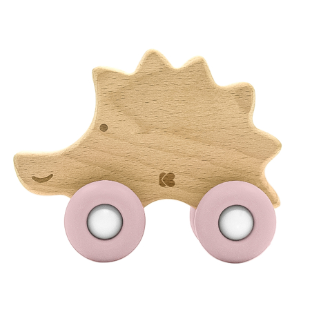 KikkaBoo Играчка дървена с чесалка Hedgehog Pink
