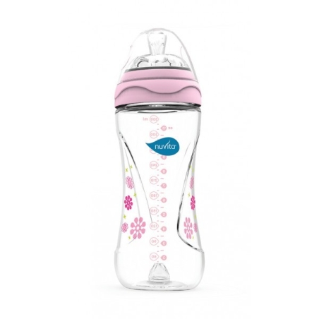  Шише за хранене Nuvita 6050 Mimic, 330 мл, Розово 