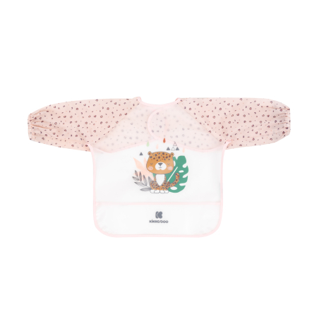 KikkaBoo Непромокаем лигавник с ръкави и джоб Savanna Pink