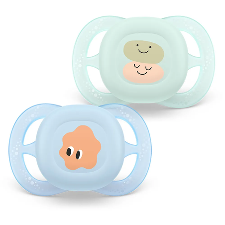 Philips AVENT SCF075/14 Комплект от 2 Броя Ортодонтски Силиконови Залъгалки Пастелни Цветове в Кутия за Стерилизиране