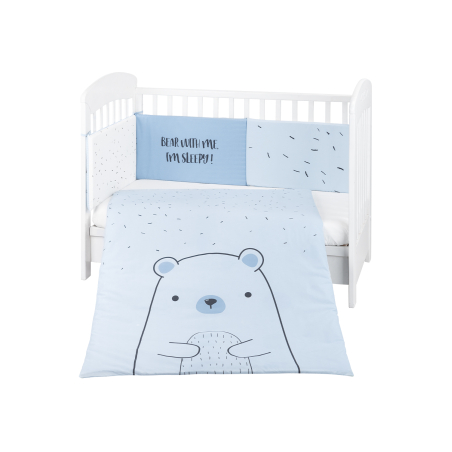 KikkaBoo Бебешки спален комплект 2 части EU style 60/120 Bear with me Blue