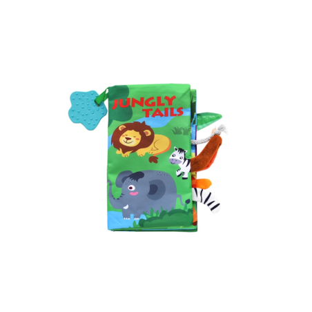 KikkaBoo Образувателна Текстилна Книжка с Чесалка Jungly Tails