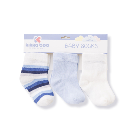 KikkaBoo Бебешки чорапи Stipes White 2-3г