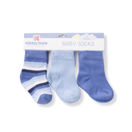 KikkaBoo Бебешки чорапи Stripes Light Blue 1-2г