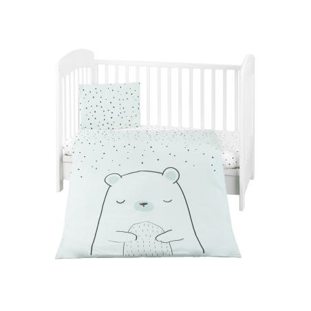 KikkaBoo Бебешки спален комплект 3 части Bear with me Mint