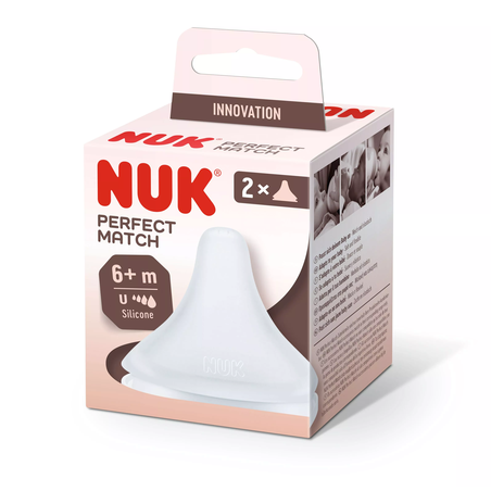 NUK Perfect Match Биберон за Храна Силикон U 6+ 2 Брой