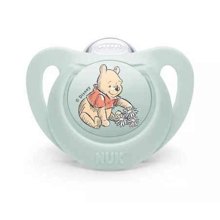 NUK Биберон Залъгалка Силикон от 0-6 месеца с Мечо Пух 1 брой с Кутия