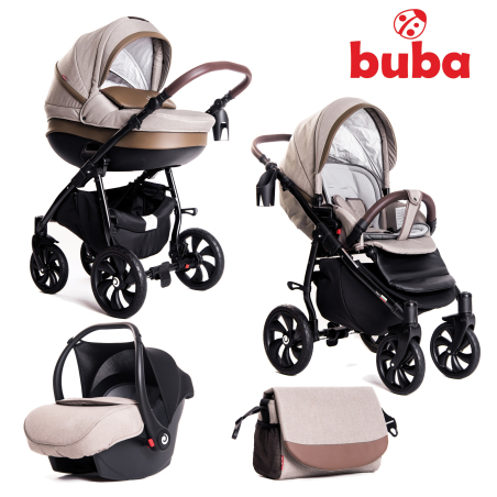Бебешка количка Buba Estilo 920, 3 в 1, Бежова