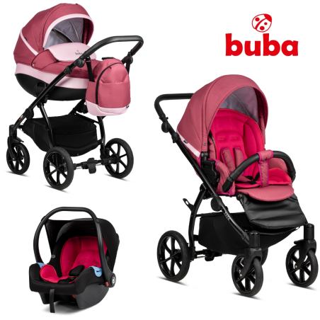 Бебешка количка Buba Zaza 3в1, 336 Berry