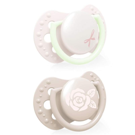 Силиконова залъгалка 2 бр Baby Shower Girl 0-2 м