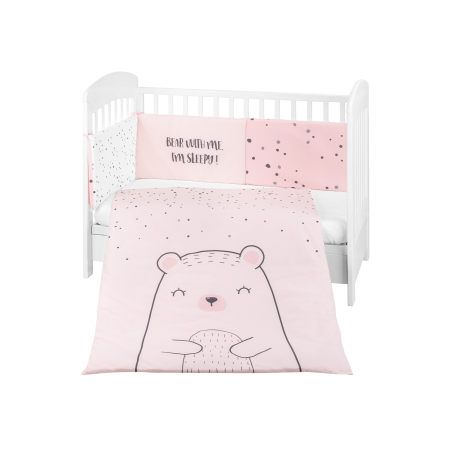 KikkaBoo Бебешки спален комплект 2 части EU style 60/120 Bear with me Pink